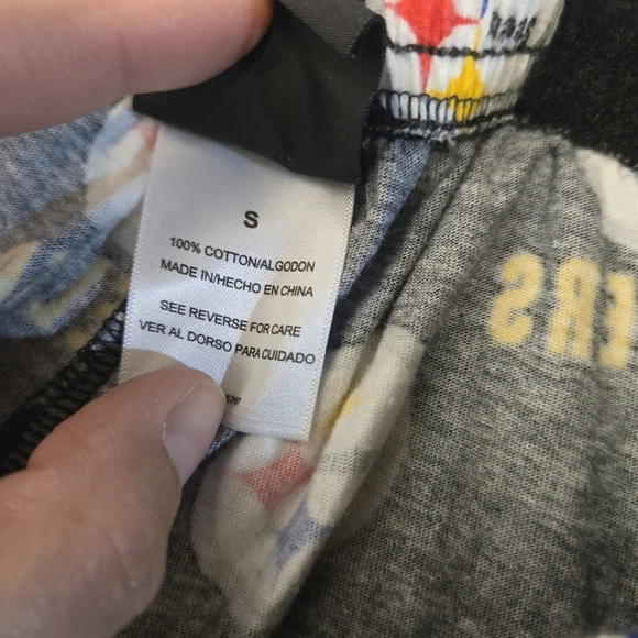 Men's Reebok Pittsburgh Steelers Sleep Pants S Black Yellow - Picture 4 of 5